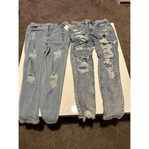 Refuge Jeans-Distressed-Mom Classic High Rise-Size 11 (Bundle of TWO NEW JEANS)